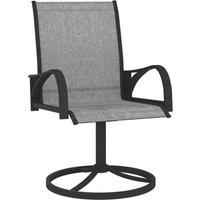 Berkfield Home Garden Swivel Chairs 2 pcs Textilene & Steel Grey