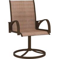 Berkfield Home Garden Swivel Chairs 2 pcs Textilene & Steel Brown