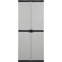 Berkfield Home Garden Storage Cabinet with 3 Shelves Grey&Black 68x40x168 cm in Grey | Size: 68 x 40 x 168 cm