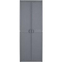 Berkfield Home Garden Storage Cabinet Grey 65x45x172 cm PP Rattan | Size: 65 x 45 x 172 cm