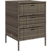 Berkfield Home Garden Storage Cabinet Grey 55x59x80 cm Poly Rattan | Size: 55 x 59 x 80 cm