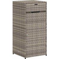 Berkfield Home Garden Storage Cabinet Grey 55x55x111 cm Poly Rattan | Size: 55 x 55 x 111 cm