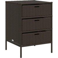 Berkfield Home Garden Storage Cabinet Brown 55x59x80 cm Poly Rattan | Size: 55 x 59 x 80 cm