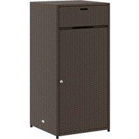 Berkfield Home Garden Storage Cabinet Brown 55x55x111 cm Poly Rattan | Size: 55 x 55 x 111 cm
