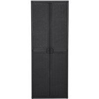 Berkfield Home Garden Storage Cabinet Black 65x45x172 cm PP Rattan | Size: 65 x 45 x 172 cm