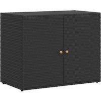 Berkfield Home Garden Storage Cabinet Black 100x55.5x80 cm Poly Rattan