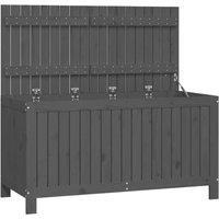 Berkfield Home Garden Storage Box Grey 121x55x64 cm Solid Wood Pine | Size: 121 x 55 x 64 cm