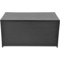 Berkfield Home Garden Storage Box Black 120x50x60 cm Poly Rattan | Size: 120 x 50 x 60 cm
