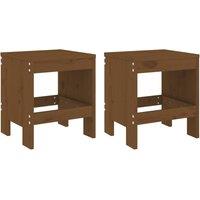 Berkfield Home Garden Stools 2 pcs Honey Brown 40x36x45 cm Solid Wood Pine | Size: 40 x 36 x 45 cm