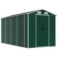 Berkfield Home Garden Shed Green 191x385x198 cm Galvanised Steel | Size: 191 x 385 x 198 cm