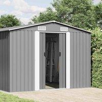 Berkfield Home Garden Shed 257x489x181 cm Metal Grey | Size: 257 x 489 x 181 cm