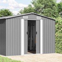 Berkfield Home Garden Shed 257x392x181 cm Metal Grey | Size: 257 x 392 x 181 cm
