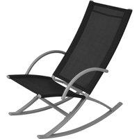 Berkfield Home Garden Rocking Chairs 2 pcs Steel & Textilene Black