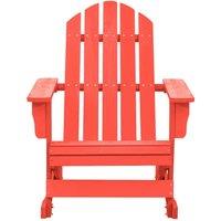 Berkfield Home Garden Rocking Adirondack Chair Solid Fir Wood Red