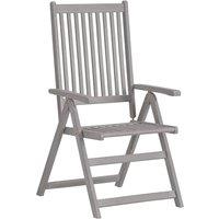 Berkfield Home Garden Reclining Chairs 4 pcs Grey Solid Acacia Wood