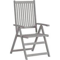 Berkfield Home Garden Reclining Chairs 2 pcs Grey Solid Acacia Wood