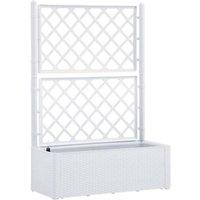 Berkfield Home Garden Raised Bed with Trellis & Self Watering System White