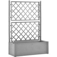 Berkfield Home Garden Raised Bed with Trellis & Self Watering System Grey