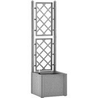 Berkfield Home Garden Raised Bed with Trellis & Self Watering System Grey
