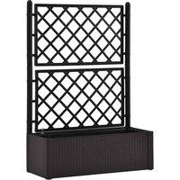 Berkfield Home Garden Raised Bed with Trellis & Self Watering System Anthracite in Black