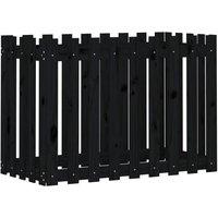 Berkfield Home Garden Raised Bed with Fence Design Black 100x50x70 cm Solid Wood Pine | Size: 100 x 50 x 70 cm