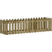 Berkfield Home Garden Raised Bed with Fence Design 200x50x50 cm Impregnated Wood Pine in Brown | Size: 200 x 50 x 50 cm