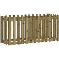 Berkfield Home Garden Raised Bed with Fence Design 150x50x70 cm Impregnated Wood Pine in Brown | Size: 150 x 50 x 70 cm