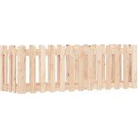 Berkfield Home Garden Raised Bed with Fence Design 150x50x50 cm Solid Wood Pine in Brown | Size: 150 x 50 x 50 cm