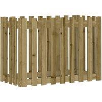 Berkfield Home Garden Raised Bed with Fence Design 100x50x70 cm Impregnated Wood Pine in Brown | Size: 100 x 50 x 70 cm