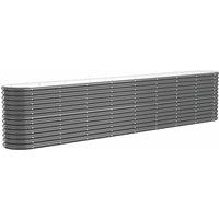 Berkfield Home Garden Raised Bed Powder-coated Steel 332x40x68 cm Anthracite in Black | Size: 332 x 40 x 68 cm