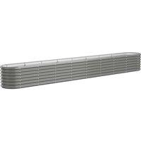 Berkfield Home Garden Raised Bed Powder-coated Steel 332x40x36 cm Grey | Size: 332 x 40 x 36 cm