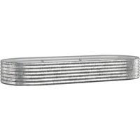Berkfield Home Garden Raised Bed Powder-coated Steel 249x100x36 cm Silver | Size: 249 x 100 x 36 cm
