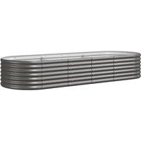 Berkfield Home Garden Raised Bed Powder-coated Steel 224x80x36 cm Grey | Size: 224 x 80 x 36 cm
