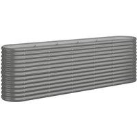 Berkfield Home Garden Raised Bed Powder-coated Steel 224x40x68 cm Grey | Size: 224 x 40 x 68 cm