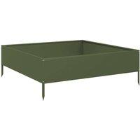 Berkfield Home Garden Raised Bed Olive green 100x100x33.5 cm Steel
