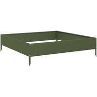Berkfield Home Garden Raised Bed Olive green 100x100x26 cm Steel | Size: 100 x 100 x 26 cm