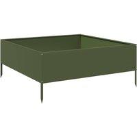 Berkfield Home Garden Raised Bed Olive green 100x100x25 cm Steel | Size: 100 x 100 x 25 cm