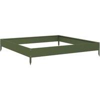 Berkfield Home Garden Raised Bed Olive green 100x100x18.5 cm Steel