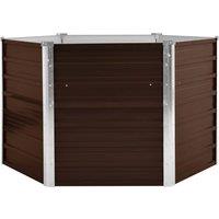 Berkfield Home Garden Raised Bed Brown 129x129x77 cm Galvanised Steel | Size: 129 x 129 x 77 cm