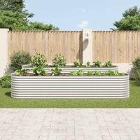 Berkfield Home Garden Raised Bed 400x80x81 cm Galvanised Steel Silver | Size: 400 x 80 x 81 cm