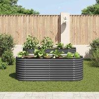 Berkfield Home Garden Raised Bed 240x80x81 cm Galvanised Steel Grey | Size: 240 x 80 x 81 cm