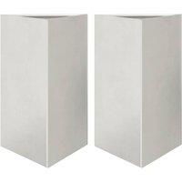 Berkfield Home Garden Planters 2 pcs Triangular 50x43x75 cm Stainless Steel in Silver | Size: 50 x 43 x 75 cm