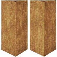 Berkfield Home Garden Planters 2 pcs Triangular 40x34.5x70 cm Corten Steel in Brown