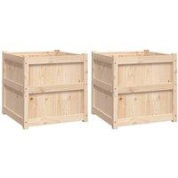 Berkfield Home Garden Planters 2 pcs Solid Wood Pine in Brown