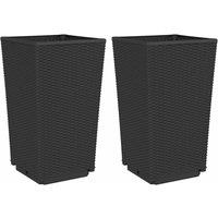 Berkfield Home Garden Planters 2 pcs Black 32.5x32.5x57 cm PP