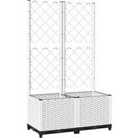 Berkfield Home Garden Planter with Trellis White 80x40x136 cm PP | Size: 80 x 40 x 136 cm