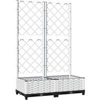 Berkfield Home Garden Planter with Trellis White 80x40x121.5 cm PP