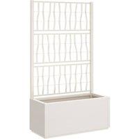 Berkfield Home Garden Planter with Trellis White 80x36x140 cm PP | Size: 80 x 36 x 140 cm