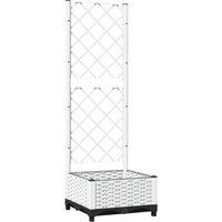 Berkfield Home Garden Planter with Trellis White 40x40x121.5 cm PP