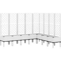 Berkfield Home Garden Planter with Trellis White 200x160x142 cm PP | Size: 200 x 160 x 142 cm